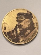 Piłsudski. Mosiądz fi 32 mm. Gyges
