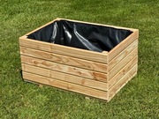 Donice ogrodowe drewniane z folią 50x35x25cm modrzewiowe 