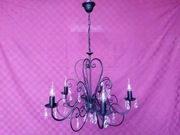 Żyrandol stylizowany czarny metalowy lampa VINTAGE 