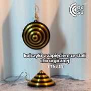 Kolczyki ETNA 35 - czarno-złote