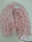 Futro naturalne królik etola kołnierz róż 