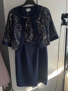 Elegancka granatowa sukienka z bolerkiem Dagna – rozmiar 38