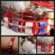 BRANSOLETKA KAMIENIE AKWAMARYN LAPIS LAZULI AMETYST CYTRYN  SZER 16 cm