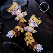 Brelok Gepard druk 3D | ruchomy ogon | zawieszka do kluczy | handmade