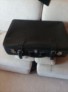 2 czarne, retro, składane walizki na kółkach - ZESTAW