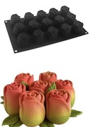 RÓŻYCZKI 15gn forma silikonowa 29*17*4 do Pieczenia Monoporcje Musów 