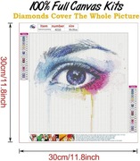 Obraz haft malowanie diamentowy 5D  30x30 kolorowe oko 
