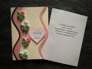 Kartka dzień babci i dziadka, dla babci, ręczenie robiona, quilling