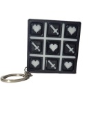 Brelok "Kółko i Krzyżyk" Pixel Art – Serduszka vs Mieczyki 