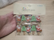 Klamerki ozdobne choinki i Mikołaje 