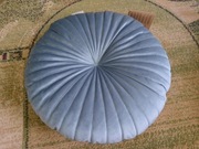 Poduszka ozdobna dekoracyjna okrągła 40cm niebieska marszczona