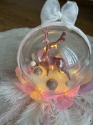 kula śnieżna renifer stroik świąteczny podświetlany 