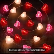 Serduszka LED Światełka na Walentynki