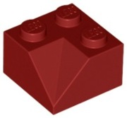LEGO 2 x 3046 3046a skos dachówka koszowa 2x2x1 - czerwony ciemny