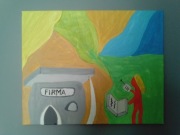 Obraz ręcznie malowany ,,Homo sapiens  " 50x40