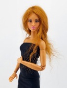 Peruka, włosy dla lalki Barbie ruda wełna   9,5-10cm obwodu głowy