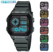 Zegarek sportowy LED multicolor podświetlenie WR30 Dual Time