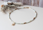 Naszyjnik choker LITTLE FLOWER - amazonit i hematyt - rękodzieło