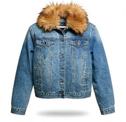 KURTKA KATANA JEANS JEANSOWA DŻINS CANADIAN OCIEPLANA NOWA FUTERKO FUTRO