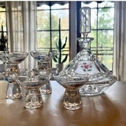 Kryształowa Karafka do likieru/wódki/nalewki + 6 kieliszków. Unikat!