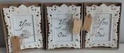 Zestaw 3 ramek na zdjęcia 10x15 stylizowane na antyk białe glamour vintage