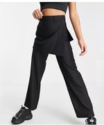 Czarne spódnico-spodnie z prostymi nogawkami  W34 L34 