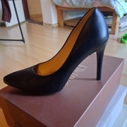 Szpilki czarne skórzane 10 cm