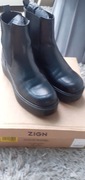 Zign botki skórzane na platformie r.40