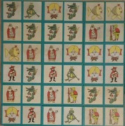 Stare duże obrazkowe domino PRL 133 klocki