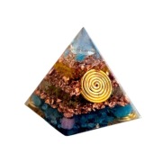 Orgonit Mini Piramida Niebieski Turmalin Cytryn Oliwin Apatyt Rubelit