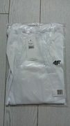 Nowy! Oryginalny 4F longsleeve S męski biały z małym czarnym logo 