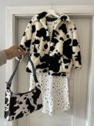 Zestaw Przebranie Karnawał Krowy Suknia Futro Krowa Ogon XS/S