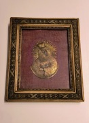 Ryngraf Matka Boska Ostrobramska - Metaloplastyka w ramie, pocz. XXw.