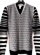 DIESEL klasyczny męski sweter pulower M L wełna alpaka czerń popiel