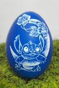 PISANKA KROSZONKA WIELKANOC RĘKODZIEŁO HANDMADE JAJO GĘSIE NIEBIESKIE #2
