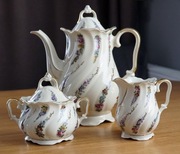 Cudo! Środek stołu ręcznie malowany Mitterteich garnitur cukiernica dzbanek