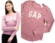 GAP bluzka | koszulka longsleeve | srebrne logo | nowa | L