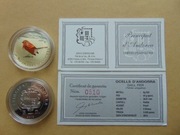 Andora 5 dinerów 2012 Ptaki Andory - rudzik / srebro.