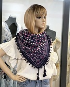 CHUSTA BOHO FRĘDZLE VIOLET FIOLETOWA ORYGINALNA