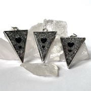 Orgonitowy naszyjnik, kolczyki, komplet, trójkąty