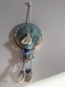 Makramowy balon ozdoba ręcznie robiona do pokoju chłopięcego metryczka