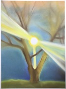 "Nokturn 3003" - rysunek wykonany suchymi pastelami, format 29,5x40,5cm