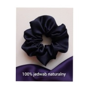  100% jedwab naturalny granatowa scrunchies satyna silk 