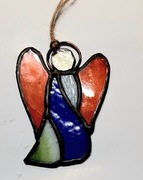 Anioł z witrażu,zawieszka na choinkę