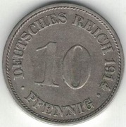 294 Niemcy Cesarstwo 10 pfennig 1914 G