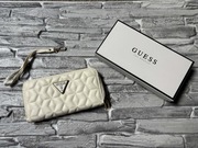 Duży Portfel Damski GUESS Elenia SLG Biały Kremowy Kopertówka