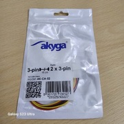 Kabel adapter Akyga AK-CA-52 3-pin żeński - 2x 3-pin męski 0,15m Wentylator