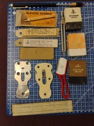 PRL zestaw biurowy szkolny gumka myszka bloczek ścierny wskaźnik suwak log