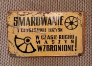 Tablica metalowa vintage loft oryginalna smarowanie maszyn