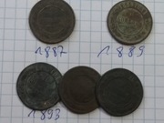 1 kopiejka 1887, 1889, 1893 car Aleksander III